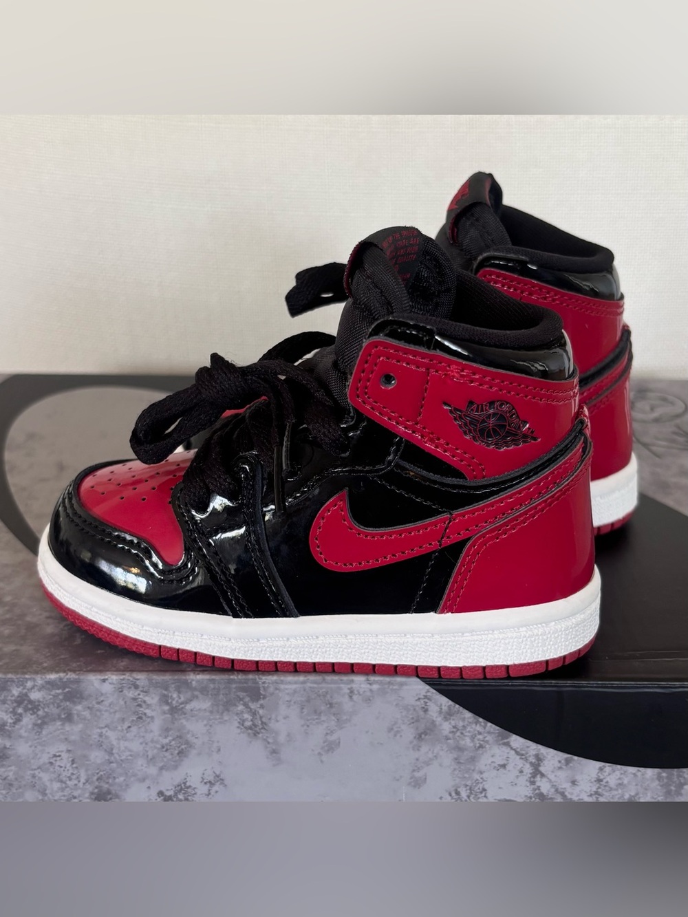 Nike Air Jordan 1 Retro High OG Patent Bred Family Toddler 6C AQ2665-063